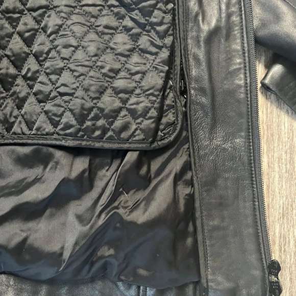 Vintage DANIER Canada Black Leather Jacket Removable Insulated Liner L 10 - 12 - Picture 5 of 10